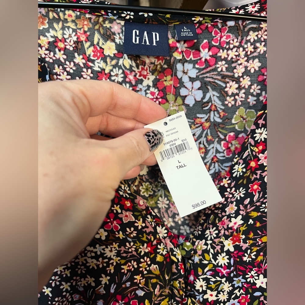 GAP Floral Maxi Dress with Puff Sleeves (133) - Picture 6 of 9